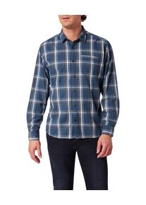 Herren Langarmhemd, blau, casual, Gr. XXXL, Pioneer Authentic Jeans, kariert, Web, Obermaterial: 100% Baumwolle, Hemden, mit Brusttasche