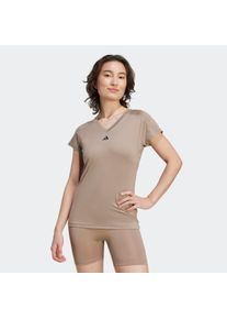 Damen T-Shirt "TR-ES MIN T"chalky braun, schwarz, sportlich, Gr. XS, adidas Performance, Obermaterial: 93% Polyester, 7% Elasthan, Shirts,