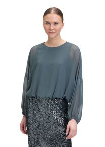 Vera Mont Damen Schlupfbluse "Vera Mont Oversize-Bluse mit Rundhalsausschnitt", grau, modisch, Gr. 38, Chiffon, Obermaterial: 100% Polyester. Futter: