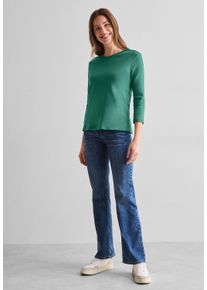 Cecil Damen Langarmshirt, grün, casual, Gr. M, unifarben, Web, 100% Baumwolle, Shirts, aus reiner Baumwolle