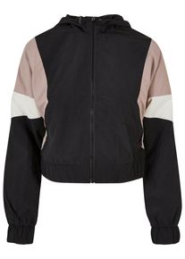 Urban Classics Damen Allwetterjacke "Urban Classics Damen Ladies Short 3-Tone Crinkle Jacket", rosa, casual, Gr. 5XL, unifarben, 100% Polyester,