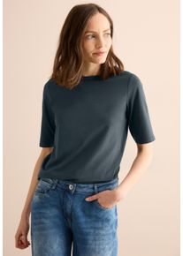 Cecil Damen T-Shirtslate khaki, Basic, Gr. XXL, unifarben, Web, 95% Baumwolle, 5% Elasthan, Shirts, mit U-Boot-Ausschnitt