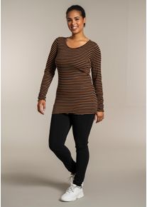 SANDGAARD Damen Langarmshirt "SG147", schwarz, casual, Gr. 52, gestreift, Obermaterial: 95% Viskose, 5% Elasthan, Shirts, mit Streifenmuster