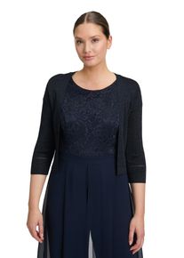 Vera Mont Damen Strickjacke "Vera Mont Strickbolero ohne Verschluss", blau, elegant, Gr. XS, Strick, Obermaterial: 80% Viskose, 20% Polyester