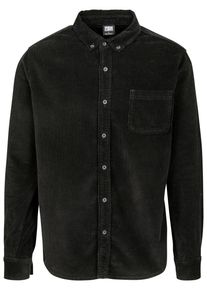 Urban Classics Herren Langarmhemd "Urban Classics Herren Corduroy Shirt", schwarz, Gr. XL, unifarben, 100% Baumwolle, Hemden