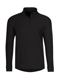 TRIGEMA Herren Sweatshirt "TRIGEMA Langärmeliges Sportshirt mit Reißverschluss", schwarz, sportlich, Gr. M, 92% Polyester, 8% Elastan, Sweatshirts