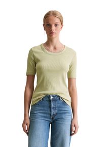 Marc O'Polo Damen T-Shirt "aus softem Bio-Baumwolle-Modal-Stretch-Jersey", grün, Basic, Gr. S, MARC O'POLO DENIM, unifarben, Obermaterial: 50% Baumwolle, 47%