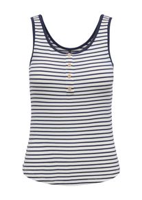 Only Damen Blusenshirt "ONLDEVIN S/L STRIPE O-NECK TOP JRS"cloud dancer stripes:navy blazer, modisch, Gr. XL, gestreift, Jersey, Obermaterial: 98%