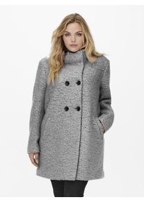 Only CARMAKOMA Damen Kurzmantel "CARNEWSOPHIA WOOL COAT OTW", grau, modisch, Gr. S, meliert, Web, Obermaterial: 70% Polyester, 30% Wolle, Mäntel