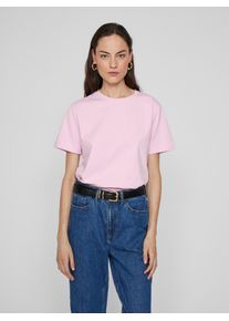 Vila Damen Kurzarmshirt "VINORA S/S T-SHIRT - NOOS", rosa, modisch, Gr. XXL, unifarben, Jersey, Obermaterial: 96% Baumwolle, 4% Elasthan, Shirts