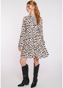 Haily's HAILY’S Damen Tunikakleid "SH V DR La44rissa"7329 sanftes weiß leo, feminin, Gr. XL, animal-print, Web, Obermaterial: 100% Viskose, Kleider, mit