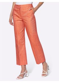 Heine Damen Bügelfaltenhose, orange, Gr. 38, meliert, unifarben, 65% Baumwolle, 30% Polyester, 5% Elasthan, Hosen