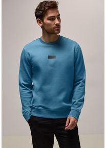 Street One MEN Herren Sweatshirt, blau, casual, Gr. XL, unifarben, Sweatware, 82% Baumwolle, 14% Polyester, 4% Elasthan, Sweatshirts, mit