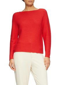 s.Oliver Damen Strickpullover, rot, casual, Gr. 46, unifarben, Strick, Obermaterial: 60% Baumwolle, 40% Polyacryl, Pullover, mit U-Boot Ausschnitt