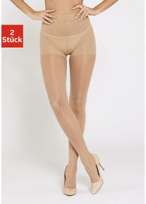 Lascana Damen Stützstrumpfhose, Gr. 7, beige, Obermaterial: 87% Polyamid, 13% Elasthan, unifarben, Strumpfhosen, mit Formeffekt