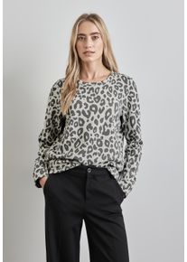 Street One Damen Sweatshirt, grau, casual, Gr. 36, animal-print, Sweatware, 60% Baumwolle, 40% Polyester, Sweatshirts, im soften Baumwoll-Mix