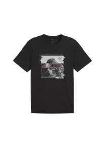 Puma Herren Laufshirt "GRAPHICS SEASONS Laufshirt Herren", schwarz, Gr. S, Obermaterial: 25% Baumwolle, 25% Viskose, 50% Polyester; Rippe: 50%