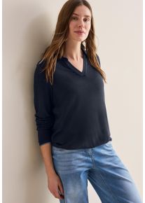 Cecil Damen Langarmshirt, blau, casual, Gr. XS, Jersey, Obermaterial: 95% Viskose, 5% Elasthan, Shirts