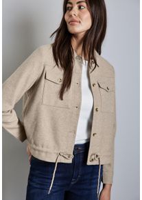 Street One Damen Hemdjacke, beige, casual, Gr. 42, meliert, Stoff, Obermaterial: 90% Polyester, 10% Viskose, Jacken, in Wolloptik