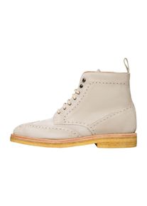 Henry Stevens Herren Schnürboots "Winston FBDB Businessschuh", Gr. 10,5, beige, Leder, klassisch, Schuhe, Herrenstiefel Lederschuhe handgefertigt,