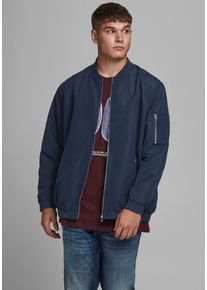 Jack & Jones PlusSize Herren Bomberjacke "RUSH BOMBER", blau, modisch, Gr. 6XL, JACK & JONES PLUSSIZE, Obermaterial: 100% Polyester, Jacken, Bis Größe 6XL