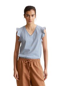 Marc O'Polo Damen T-Shirt "aus gestreiftem Single Jersey", blau, Basic, Gr. XXS, MARC O'POLO DENIM, gestreift, Obermaterial: 100% Baumwolle, Shirts