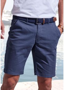 John Devin Herren Chinoshorts "regular-fit", blau, klassisch, Gr. 32, unifarben, Web, Obermaterial: 98% Baumwolle, 2% Elasthan, Hosen, Shorts aus