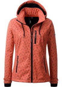 LPO Damen Softshelljacke "SHELBY PEAK VI Women", rot, casual, Gr. 36, 96% Polyester; 4% Elastan, Jacken, leichte Softshelljacke mit All-Over-Print