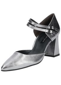 Paul Green Damen Pumps "Paul Green Pumps Leder", Gr. 38,5, silber, Leder, casual, Schuhe