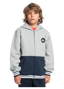 Quiksilver Kinder Kapuzensweatjacke "Knowledge Area", grau, Gr. 12, 55% Baumwolle, 45% Polyester, Sweatjacken