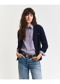 Gant Damen Strickjacke "CLASSIC COTTON CARDIGAN", blau, casual, Gr. S, Strick, Obermaterial: 100% Baumwolle, Strickjacken
