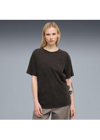 Puma Damen T-Shirt "ESS ELEVATED RELAXED WASH TEE", schwarz, sportlich, Gr. M, bedruckt, Jersey, Obermaterial: 100% Baumwolle, Shirts