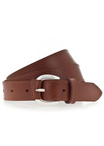 Tamaris Damen Ledergürtel, braun, klassisch, Gr. 100, unifarben, Rindsleder, Gürtel, aus Leder teilbezogene Dornschließe