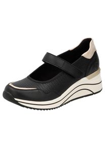 Remonte Damen Riemchenballerina, Gr. 43, gold, Leder, sportlich, Schuhe, Keilabsatz, Halbschuh, Freizeitschuh mit Soft-Einlage