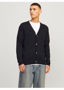 Jack & Jones JACK & JONES Herren Strickjacke "JJEEMIL KNIT BUTTON CARDIGAN NOOS", schwarz, modisch, Gr. S, unifarben, Strick, Obermaterial: 60% Baumwolle, 20%