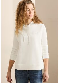 Cecil Damen Hoodie, weiß, casual, Gr. L, bestickt, Sweatware, Obermaterial: 58% Baumwolle, 42% Polyester, Sweatshirts, mit Artwork