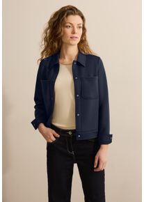 Cecil Damen Sweatjacke, blau, casual, Gr. L, unifarben, Sweatware, Obermaterial: 74% Polyester, 21% Viskose, 5% Elasthan; Futter: 100% Polyester,