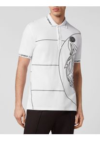 Plein Sport Herren Poloshirt "Tiger", schwarz-weiß, Gr. M, Obermaterial: 100% Baumwolle, Shirts