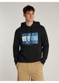 Tommy Jeans Herren Hoodie "TJM REG DNA FLAG TWIST HOOD EXT", schwarz, casual, Gr. S, unifarben, Sweatware, Obermaterial: 100% Baumwolle, Sweatshirts,
