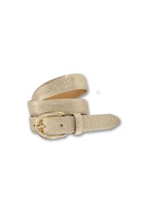 Silbergift Damen Ledergürtel, gold, elegant,feminin,festlich,modisch, Gr. 105, unifarben, Rindsleder, Gürtel, mit Metallic-Look