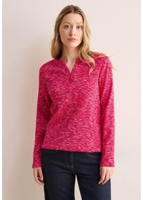 Cecil Damen Langarmshirt, rot, casual, Gr. XL, unifarben, Web, 95% Baumwolle, 5% Elasthan, Shirts, in Melange Optik