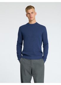 Selected Homme Herren Rundhalspullover "SLHDANE LS KNIT STRUCTURE CREW NECK NOOS", blau, modisch, Gr. M, unifarben, Strick, Obermaterial: 100%