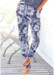 Vivance Dreams Damen Schlafhose, Gr. 32, bunt, Single Jersey, Obermaterial: 50% Baumwolle, 50% Viskose, geblümt, feminin, Hosen, mit Alloverdruck