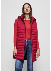 Street One Damen Longweste, rot, casual, Gr. 36, unifarben, Stoff, Obermaterial: 100% Nylon; Futter: 100% Polyester, Westen, mit Kapuze
