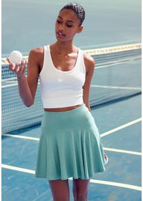 Vivance ACTIVE Damen Skort, grün, Basic, Gr. S, unifarben, Single Jersey, Obermaterial: 95% Viskose, 5% Elasthan, Röcke, Tellerrock mit integrierter