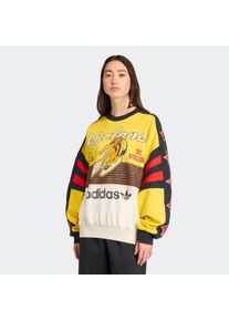 Damen Sweatshirt "CYCLING CREW"eqt gelb, cloud weiß, schwarz, sportlich, Gr. M, adidas originals, Obermaterial: 100% Baumwolle, Sweatshirts, Oversize