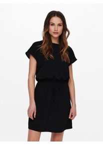 Only Damen Minikleid "ONLMARIANA MYRINA LIFE DRESS PTM", schwarz, modisch, Gr. 38, unifarben, Web, Obermaterial: 97% Polyester, 3% Elasthan, Kleider