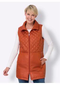 Classic Basics Damen Longweste, rot, Gr. 46, unifarben, 100% Polyester, Wattierung:100% Polyester, Westen