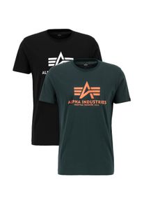 Herren T-Shirt "Alpha Industries Men - T-Shirts Basic T-Shirt BL 2 Pack", blau, Gr. S, Alpha Industries, Obermaterial: 100% Baumwolle, Shirts