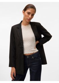 Véro Moda VERO MODA Damen Blusenblazer "VMNILA LS SLIM BLAZER NOOS", schwarz, modisch, Gr. 42, unifarben, Web, Obermaterial: 80% Polyester, 18% Viskose, 2%